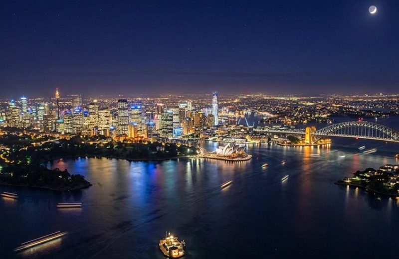 Aerial shot of Sydney Harbour