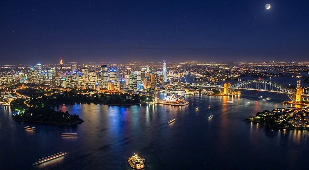 Aerial shot of Sydney Harbour