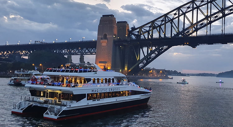 Go on a Magistic Australia Day Evening Fireworks cruise. Sail past the famous Harbour Bridge, etc.