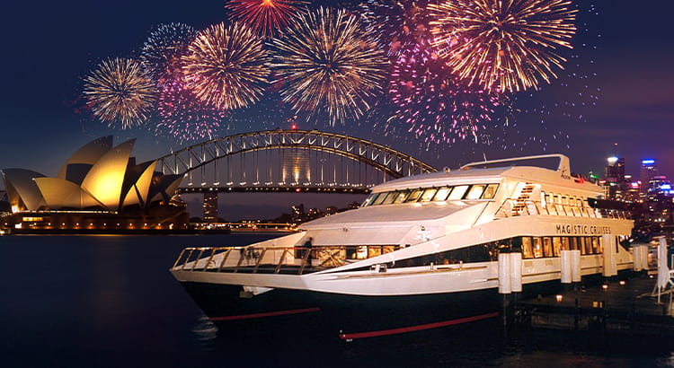Breathtaking views of the NYE fireworks over the iconic attractions from the decks of the Magistic.