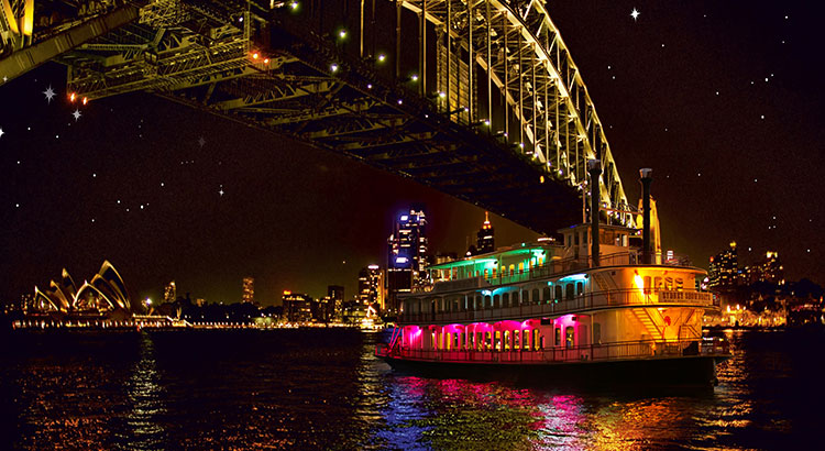 Colourful fine dining experience on Sydney Harbour aboard the Showboat
